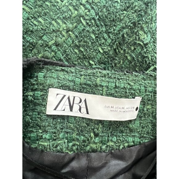 Zara Textured Blazer Jacket in Green Black - Picture 4 of 4